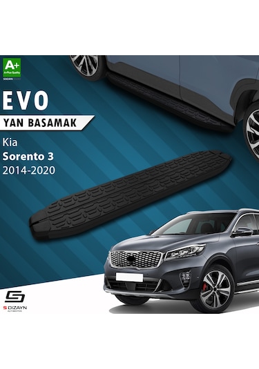 S-dizayn Kia Sorento 3 Evo Siyah Yan Basamak 183 Cm 2014-2020 A+ Kalite
