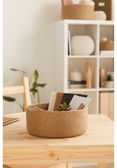 Ocean Home Textile Jüt Halat Sepet 30 x 12 cm
