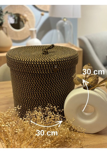 Victor Çok Amaçlı Düzenleyici Kapaklı Sepet,kapaklı Saksılık, Kapaklı Organizer 30x30 - Orta Boy Kırçıllı