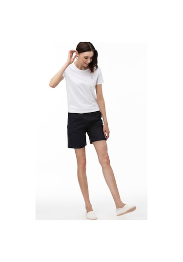 Lacoste Women's Reguler Fit Shorts Kadın Yandan Fermuarlı Şort Koyu Lacivert