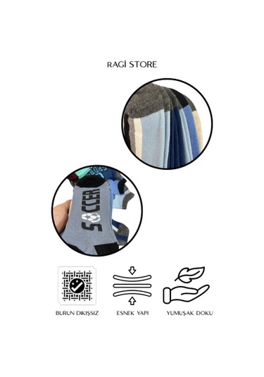 7'li Mix Desen Dikişsiz Penye Erkek Çocuk Patik Çorap Çok Renkli