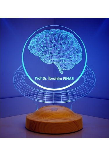 3D Profesör Doktor Beyin Hediyesi Kişiye Özel 3 Boyutlu Led Lamba