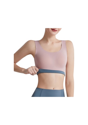 Skycity Kadınlar İçin Çift Yönlü Spor Sütyeni - Rahat Ve Destekleyici Yoga Atleti Açık Pembe Ve Mavi