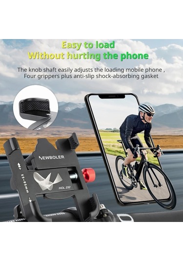 Promend Sjj-297b Gidon Standı Modeli Bisiklet Telefon Tutucu Evrensel Alüminyum Alaşımlı Elektrikli Bisiklet Dağı Siyah