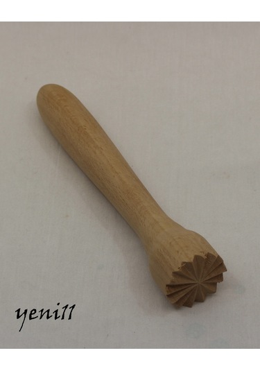 Ahşap Kalın Dişli Bar Tokmak Mojito 22 CM Havan