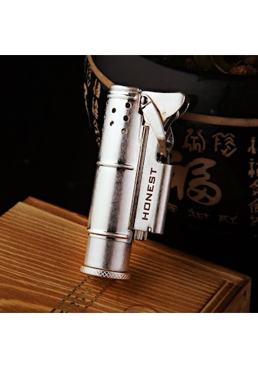 Promise Çakmak Koleksiyonluk Muhtar Çakmağı Benzinli Gümüş