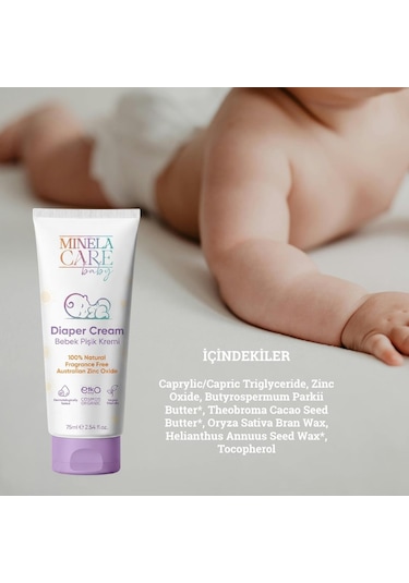 Minela Care 100% Doğal Bebek Pişik Kremi 75 Ml