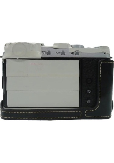 Pazly Fujifilm X-e4 İçin Siyah Pu Deri Alt Kasa, Pil Açma Tasarımlı Yarım Kapak