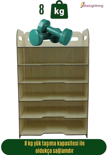 Masa Düzenleyici Organizer Evrak Rafı Masaüstü Organizer Model 5 - Açık Meşe