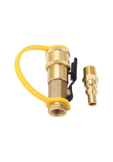 Moveevo Brass Propane Quick Connect Adapter Seti - 1/4" Hızlı Bağlantı Ve Kapatma Valfi İle 3/8" Dahili Dişli Regülatör Dönüştürücü - Kamp, Bbq Ve Dış Mekan Kullanıma Uygun Diğer