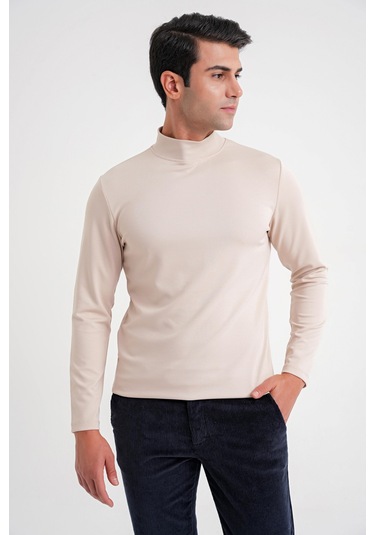 Ts 894 T-shırt Slim Bej Casual Bej