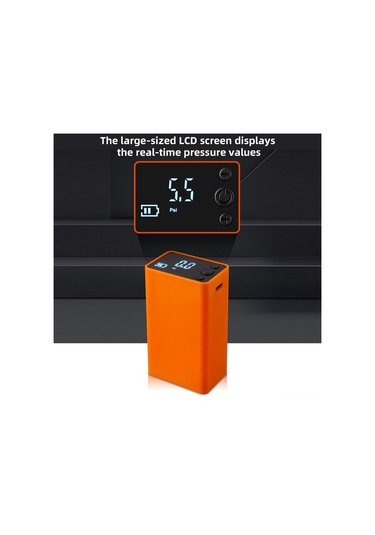 Tenfowee Top Sporları İçin Elektrikli Hava Pompa - 0-18psi, 2000mah Pil, 4.2v, Turuncu/siyah Seçenekli