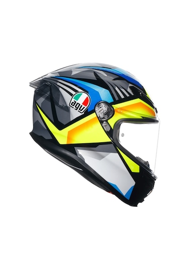 Agv K6 S Joan Black Blue Yellow Kapalı Kask Sarı