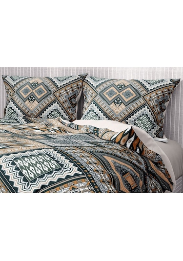 Monohome Premium Luxury Çift Kişilik Nevresim Takımı 3d Pamuk Saten Otantik-1569 - Lastikli Çok Renkli