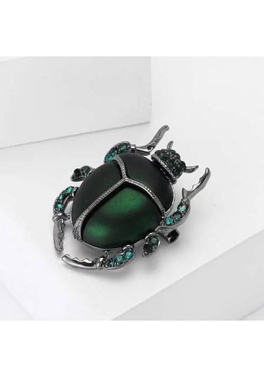 Amely Rid Broş "scarab Böceği" İğne Ve Pırlanta Taşlı Aksesuar 263258345 Yeşil
