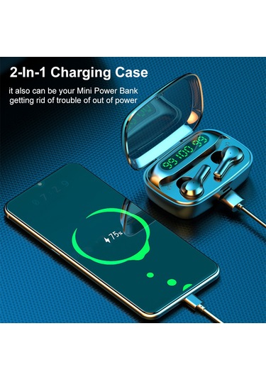 Leezsing R3 Modeli Beyaz Bluetooth 5.0 Kulaklıklar: Dokunmatik Kontrol, Led Sayım Gösterimi, Kablosuz İkili Kulaküstü Tasarım