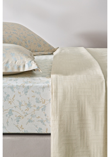 Puffy Elois Tek Kişilik Bambu Pike Takımı - Ekru