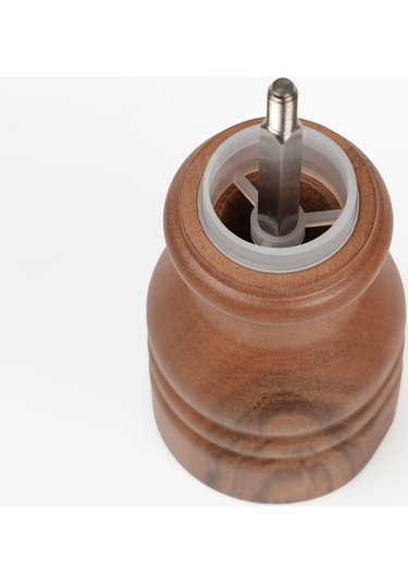 Ceviz Ağacı Tuz Ve Karabiber El Değirmeni Öğütücü Grinder 12 Cm Beyaz
