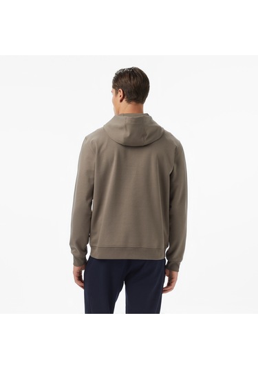 Nautica Erkek Kahverengi Classic Fit Kapüşonlu Sweatshirt Düz K57226t Kahverengi