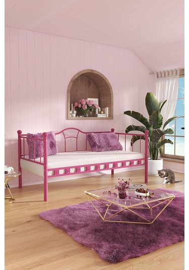 Argimo Kamelya Pembe Sedir Metal Karyola 90x190