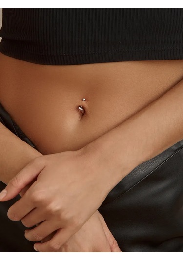 Zoloto Russkih Navel Piercing 925 Gümüş 145669357 Gri