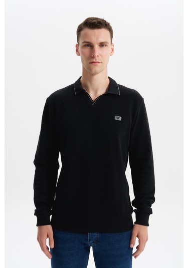Arma Erkek Regular Fit Polo Yaka Sweatshirt Karbon Fırçalı Selanik, %65 Pamuk %35 Polyester, Düğmesiz Basic K30554698602 Siyah Arma Erkek Regular Fit Polo Yaka Sweatshirt Karbon Fırçalı Selanik, %65 Pamuk %35 Polyester, Düğmesiz Basic K30554698602 Siyah