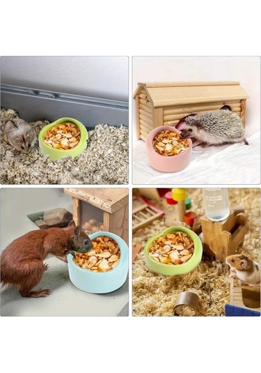 Honeybeeshop 3 Parça Seramik Hamster Kasesi Random Color 3 Pieces Sıçrama Dayanıklı Devrilmez Çiğnemeye Dayanıklı Kolay Temizlenir Hamster Ginepig Chinchilla Kirpi