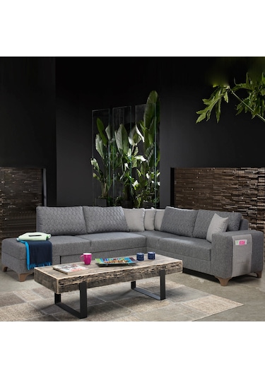 Eymense Loft Köşe Koltuk Takımı Gri Sol Köşe