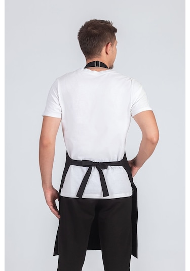 Erkek Boyundan Asmalı Barista Şef Mutfak Önlüğü Siyah