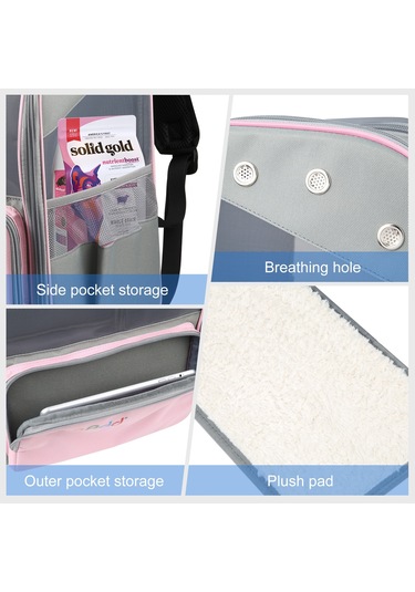 Funadd Fold Nefes Alabilen Pet Sırt Çantası Outdoor Omuzlar Kedi Çantası Pembe