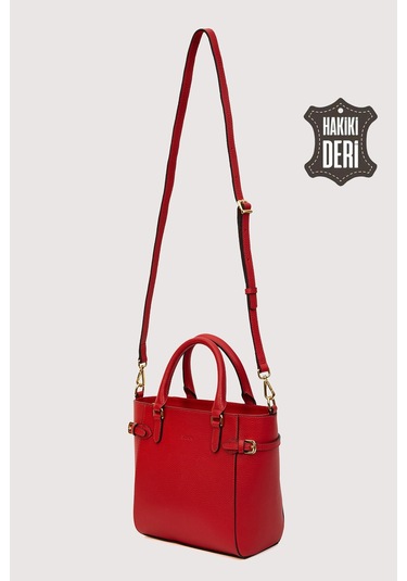 Hakiki Deri Kadın El Çantası Kırmızı Smr7922 Kırmızı