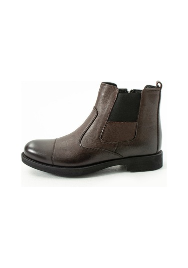 Güvener Fermuarlı Hakiki Deri Bot Kahverengi Kahverengi