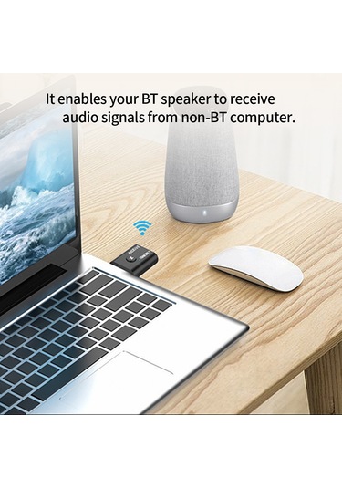 Mufunye Yet-tr6 Bluetooth 5.0 Alıcı-verici: Usb Ve 3.5mm Aux İle Tv/pc/ Telefon Ses Aktarımı, 8m Mesafe, Plug & Play, Siyah