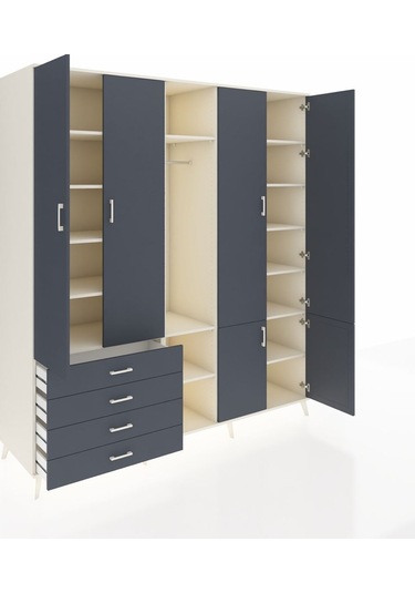 Kronos Dolap 14 Raflı 4 Çekmeceli Tek Askılı 220x59x243 Aytaşı-antrasit/antrasit Antrasıt/antrasıt Kronos Dolap 14 Raflı 4 Çekmeceli Tek Askılı 220x59x243 Aytaşı-antrasit/antrasit Antrasıt/antrasıt