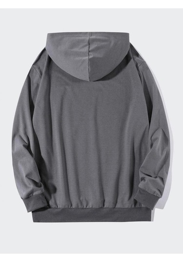 Erkek Gri Zeus Baskılı Oversize Kapşonlu Sweatshirt Calıfornıa1998Sweat Gri