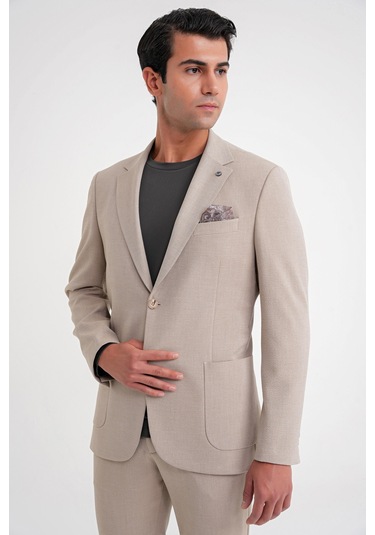 C 698 Ceket Regular Fit Bej-1 Casual Bej