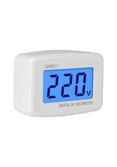 Vkemall Ev İçin Dm55-1-eu Avrupa Tipi Şarjlı Dijital Ac Voltmetre, 110-300v Aralığında, 1.5% Doğruluk, Düşük Tüketim, Cihaz Koruma Fonksiyonu