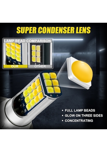 Sones 2 Adet V6 H4 Dc9-36v 30w 3000lm Ip65 Araba Led Çift Renkli Sis Lambası 30leds Smd-2525 Lamba