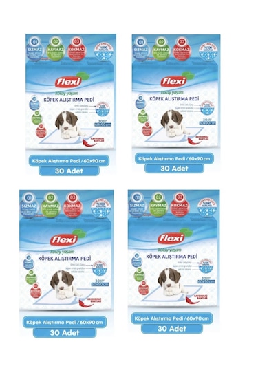 Flexi Köpek Alıştırma Çiş Pedi Kaydırmaz Bantlı 4 x 30'lu