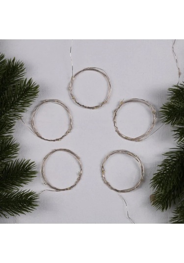 Luazon Lighting Pille Çalışan Radyatör Işığı, 5 Adet Set 178235767 Beyaz