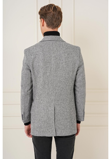 Ka 084 Slim Fit Gri Spor Kaban Gri