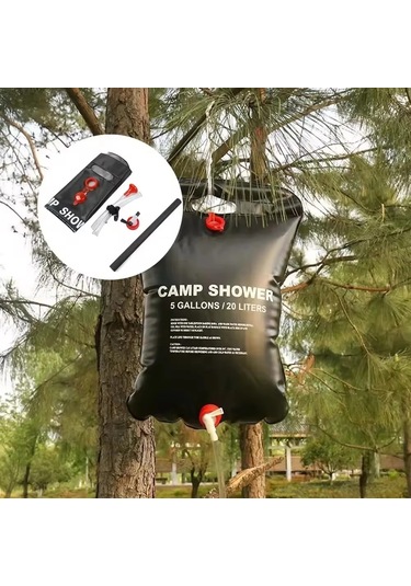 20l Katlanabilir Güneş Duş Çantası Açık Banyo Su Torbası Kamp