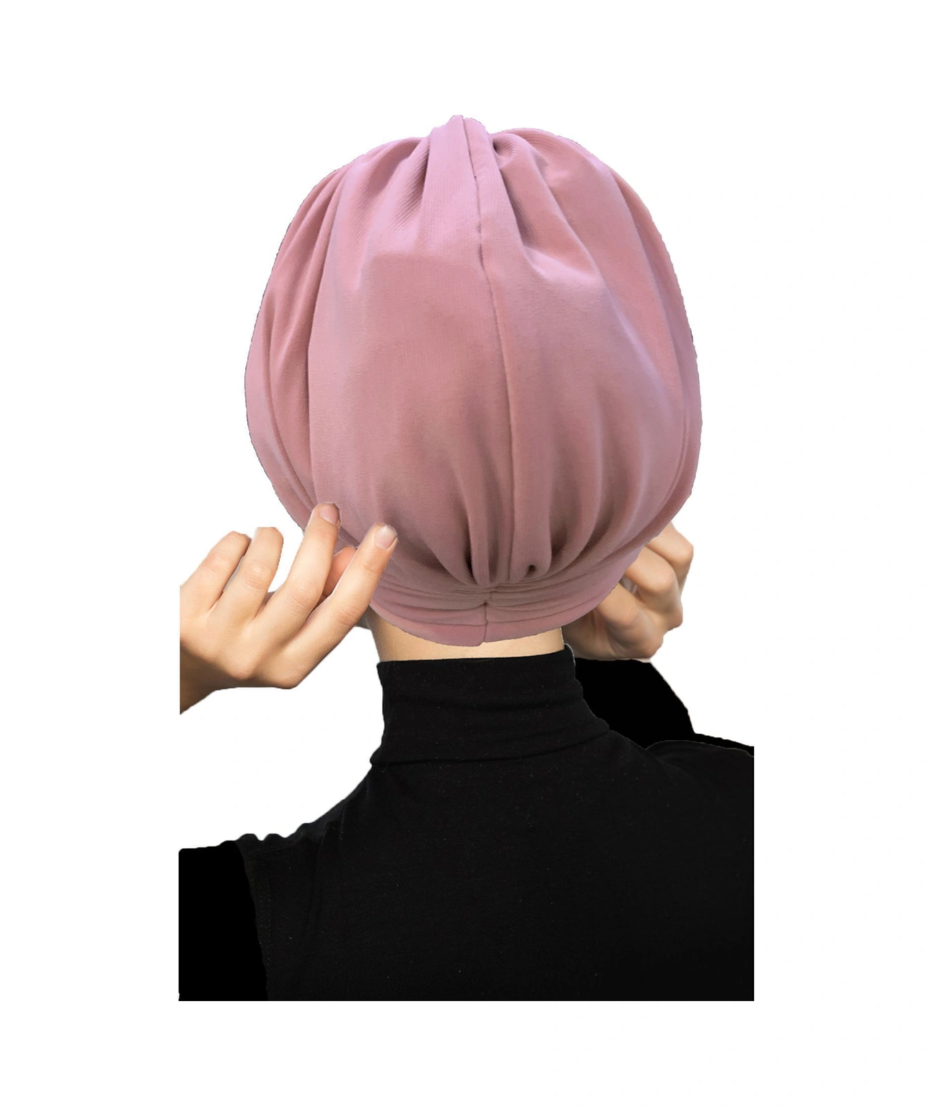Çift Katlı Astarlı Pudra Hazır Türban Tesettür Dış Ve Havuz Bonesi Pudra