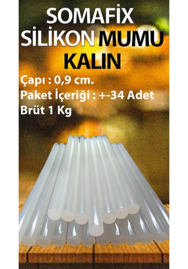 Sıcak Silikon Çubuğu Kalın Tip 1 Paket Bürt 1 Kg Ağırlığında