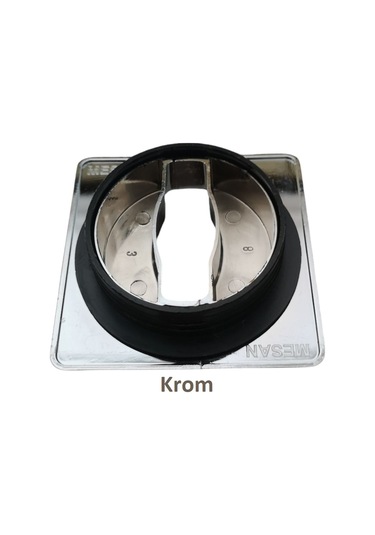 Adilon Masaüstü Kablo Kanalı Deliği Kapağı, Kare, Krom 6 Cm