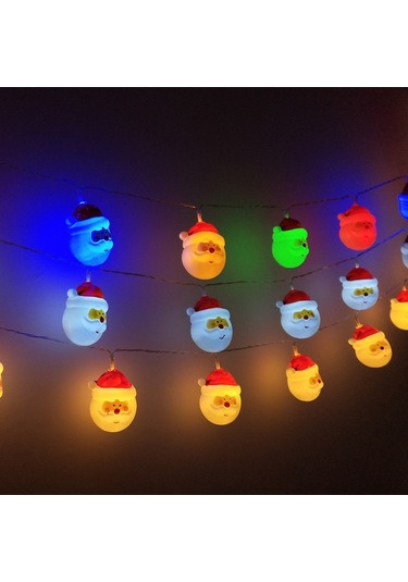 Shineyee Noel Gönüllü Beyazı Led Işık Zinciri - 3 Metre 20 Işık, Renkli, Pil Li Pil Dahil Değil