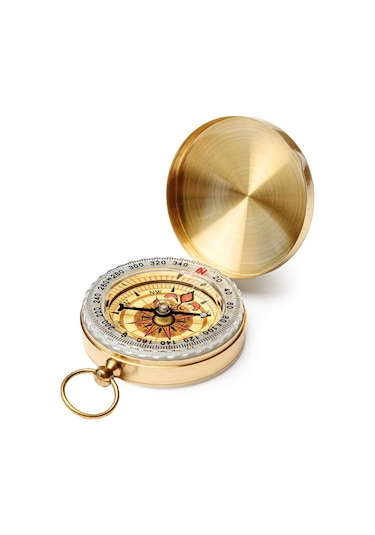 Yuvarlak Sarı Metal Kasa Su Geçirmez Fosforlu Dayanıklı Pusula G50 Çok Renkli