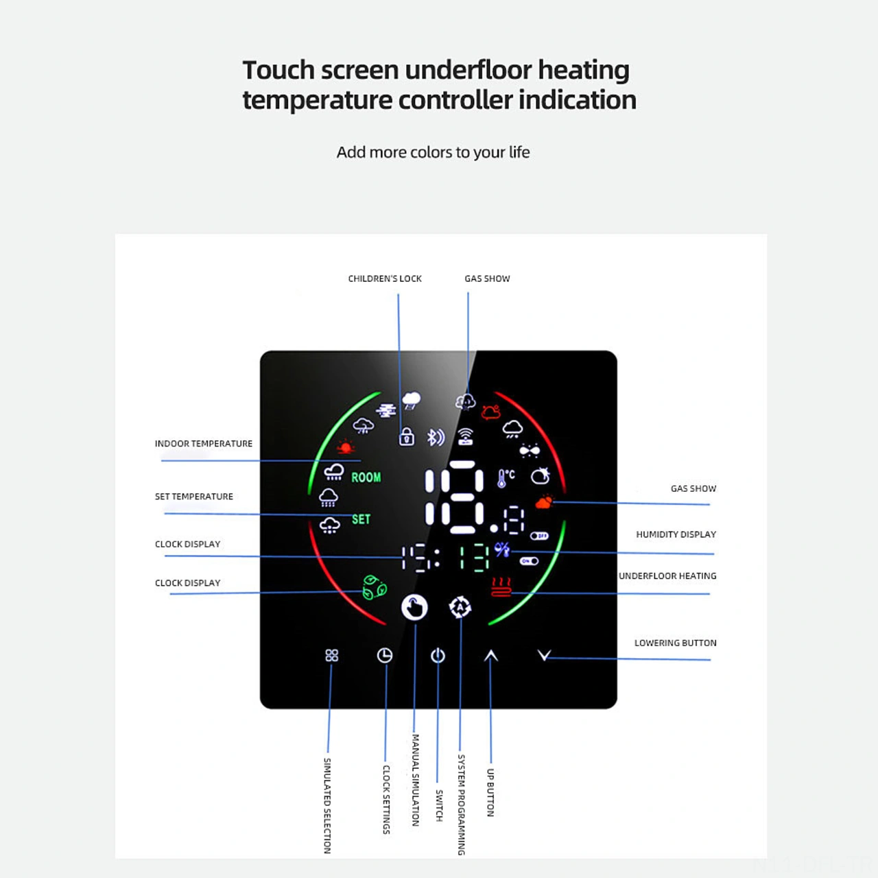 Dofolink East2-16a Siyah Akıllı Isıtma Termostati, Wıfı İle Uzaktan Kontrol, Nem Ve Hava Durumu Göstergeli, 16a Elektrikli Yeraltı Isıtma İçin