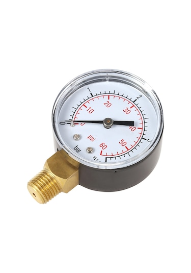 Yuntech01 50mm 1/4" Npt Hidrolik Manometre - 0 60psi/0 4bar Çift Ölçekli İçin Metal Basınç Göstergesi