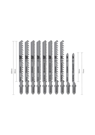 Cat Da06902 10 Parça Profesyonel Ahşap Hassas/kaba/düz/kavisli Kesim Dekupaj Testere Ucu